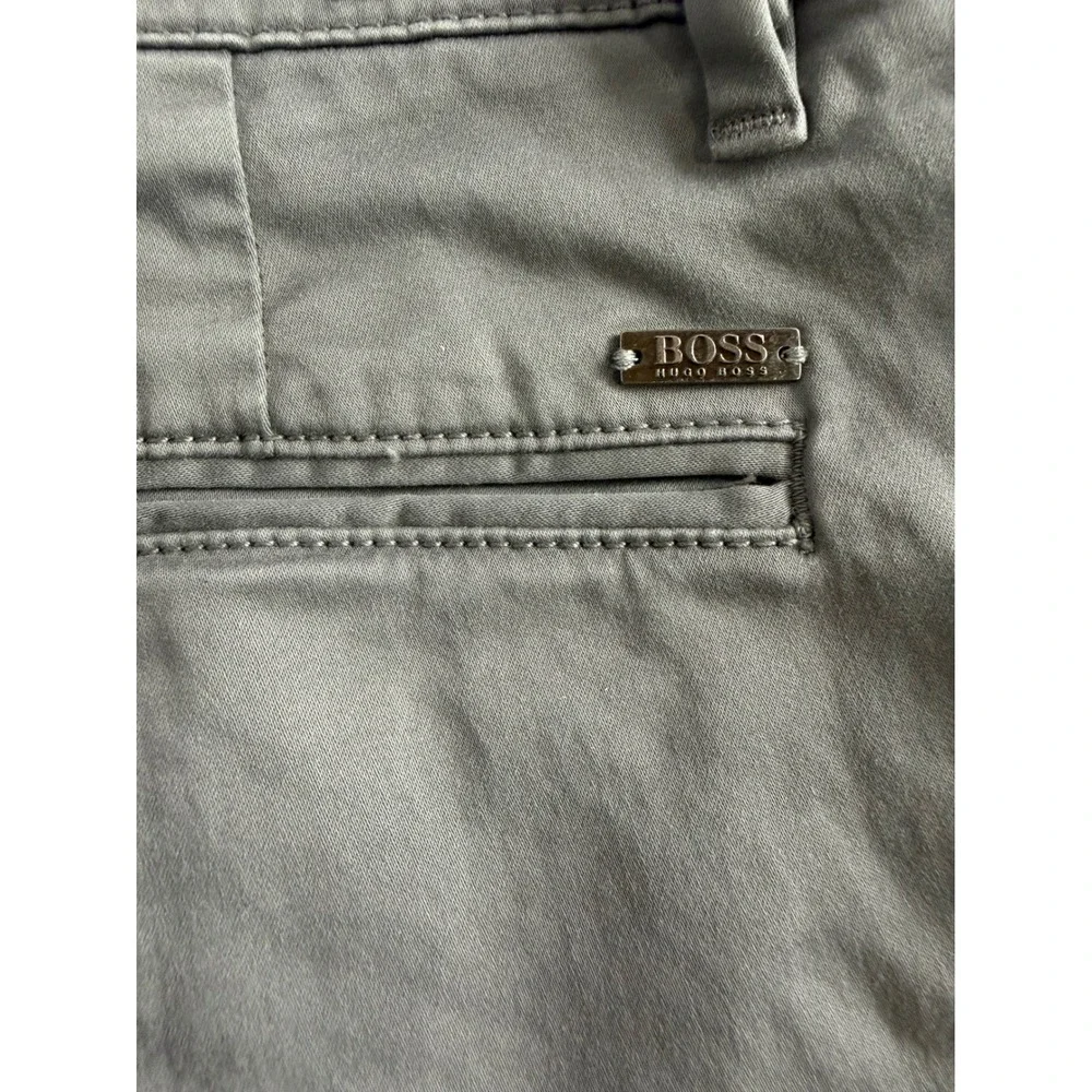 BOSS Chino Pants Mens 31x34 Grey Slim‎ Fit Schino-Slim D Stretch Cotton EUC